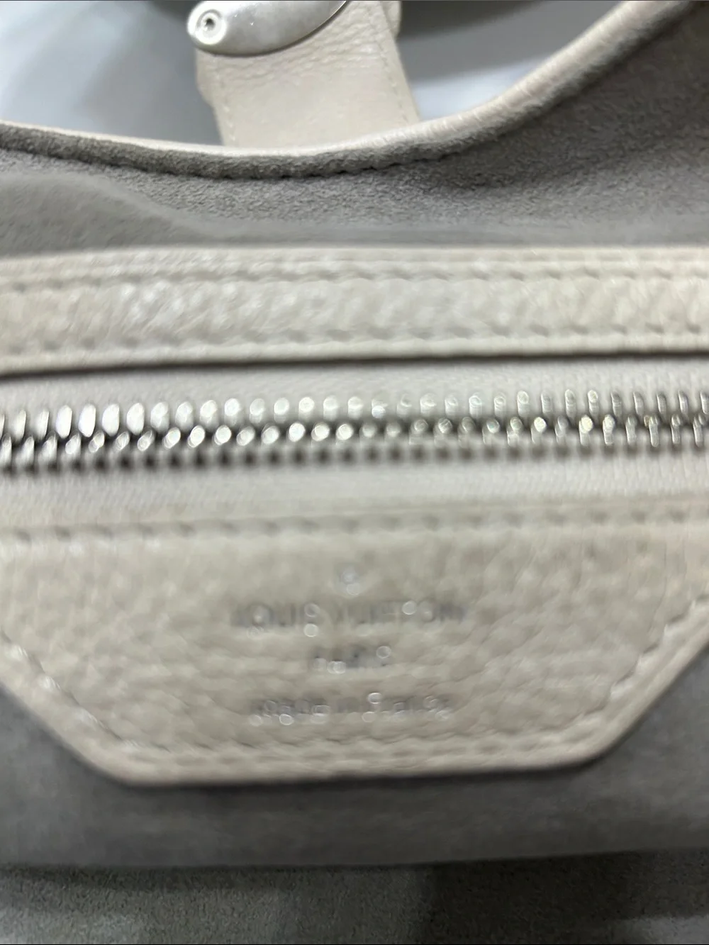 Louis Vuitton Perforated Cream Leather Shoulder Bag with Silver Hardware
